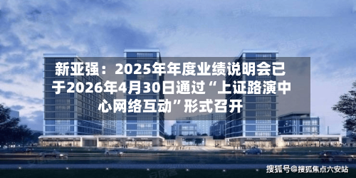 新亚强：2025年年度业绩说明会已于2026年4月30日通过“上证路演中心网络互动”形式召开-第2张图片