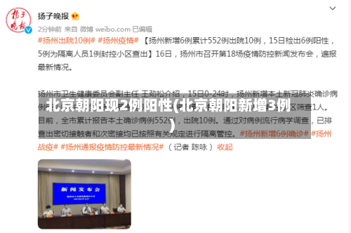 北京朝阳现2例阳性(北京朝阳新增3例)-第2张图片