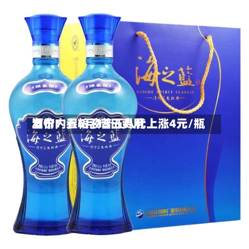 酒价内参6月15日费用发布：五粮液普五八代上涨4元/瓶