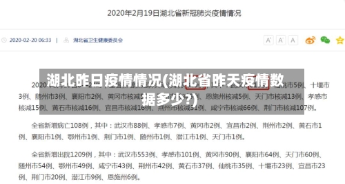 湖北昨日疫情情况(湖北省昨天疫情数据多少?)-第2张图片