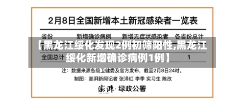 【黑龙江绥化发现2例初筛阳性,黑龙江绥化新增确诊病例1例】