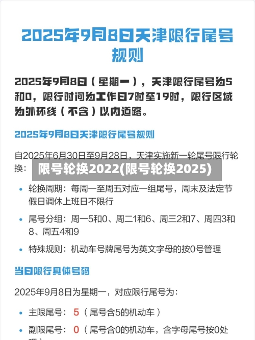 限号轮换2022(限号轮换2025)-第2张图片