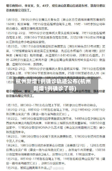 杭州新增1例确诊轨迹公布(杭州新增1例确诊了吗)-第2张图片