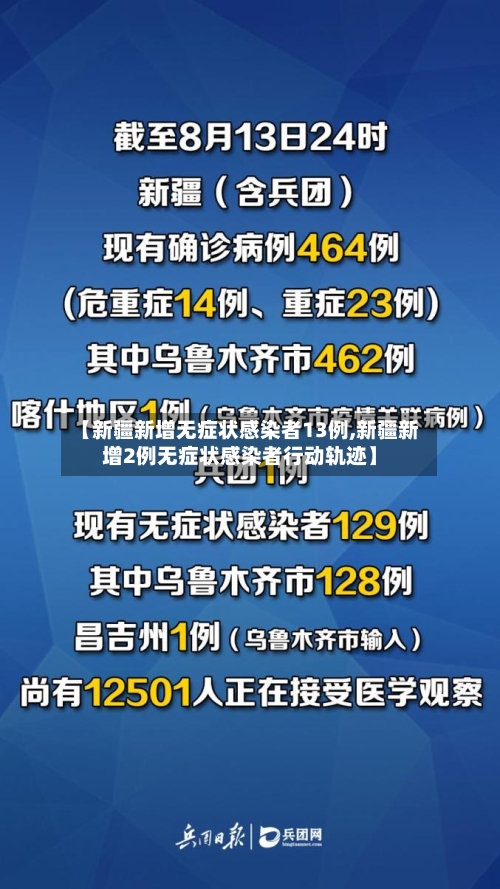 【新疆新增无症状感染者13例,新疆新增2例无症状感染者行动轨迹】