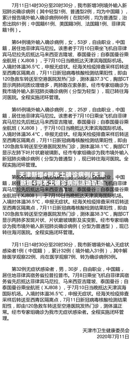 天津新增4例本土确诊病例(天津新增4例本土确诊病例活动轨迹)-第2张图片