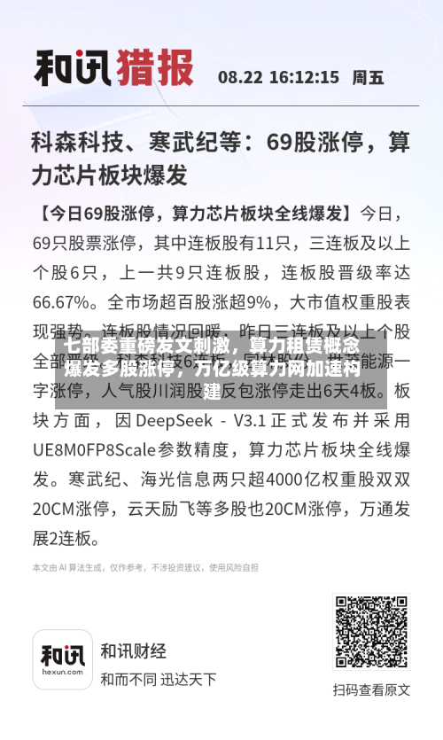 七部委重磅发文刺激，算力租赁概念爆发多股涨停，万亿级算力网加速构建-第1张图片