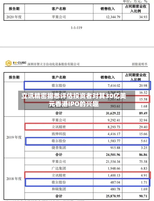 立讯精密据悉评估投资者对其30亿美元香港IPO的兴趣