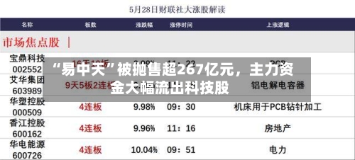 “易中天	”被抛售超267亿元，主力资金大幅流出科技股-第2张图片