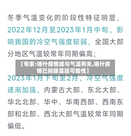 【专家:喀什疫情或与气温有关,喀什疫情已排除蔓延可能性】