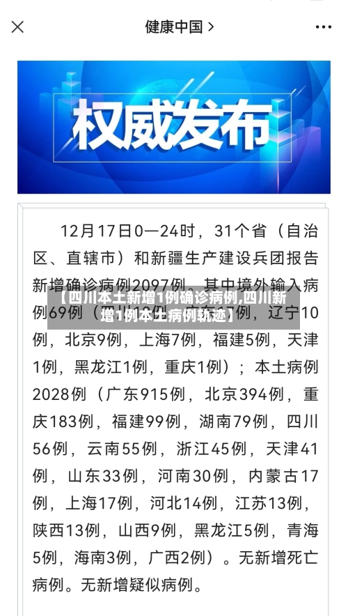 【四川本土新增1例确诊病例,四川新增1例本土病例轨迹】-第2张图片