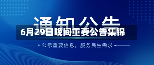 6月29日晚间重要公告集锦-第2张图片