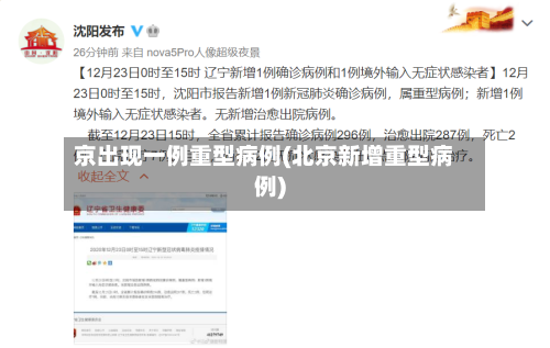 京出现一例重型病例(北京新增重型病例)-第3张图片