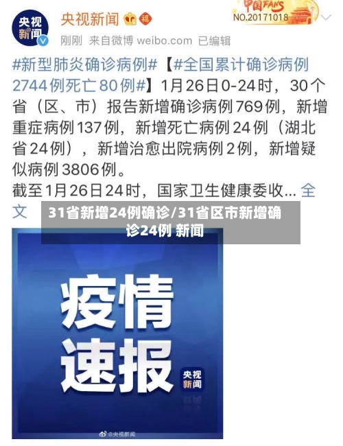 31省新增24例确诊/31省区市新增确诊24例 新闻