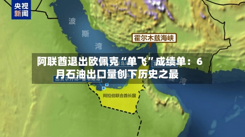 阿联酋退出欧佩克“单飞”成绩单：6月石油出口量创下历史之最-第1张图片