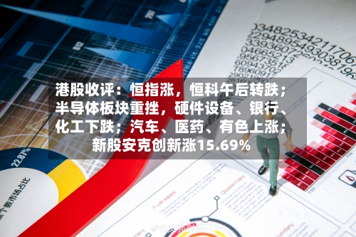 港股收评：恒指涨，恒科午后转跌；半导体板块重挫	，硬件设备、银行、化工下跌；汽车	、医药、有色上涨；新股安克创新涨15.69%-第2张图片