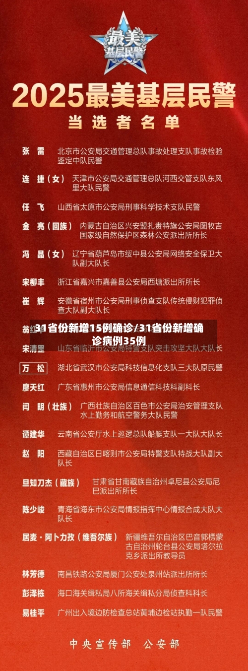 31省份新增15例确诊/31省份新增确诊病例35例