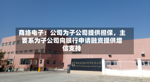 商络电子：公司为子公司提供担保，主要系为子公司向银行申请融资提供增信支持-第1张图片