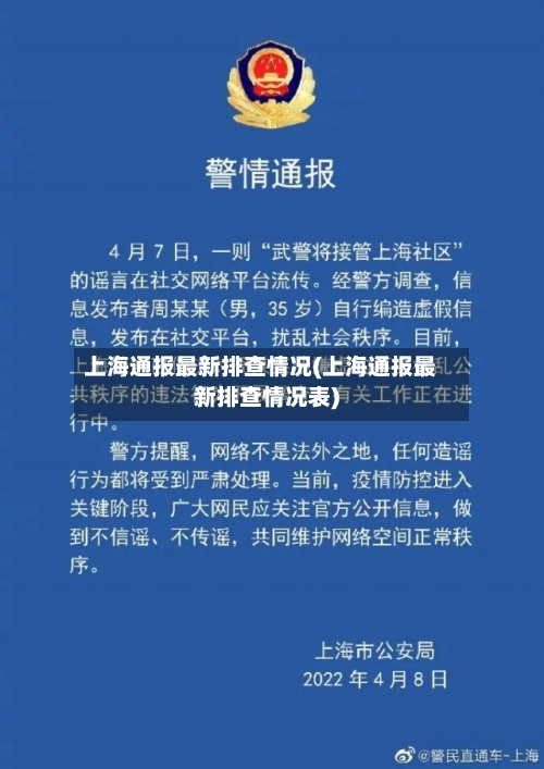 上海通报最新排查情况(上海通报最新排查情况表)