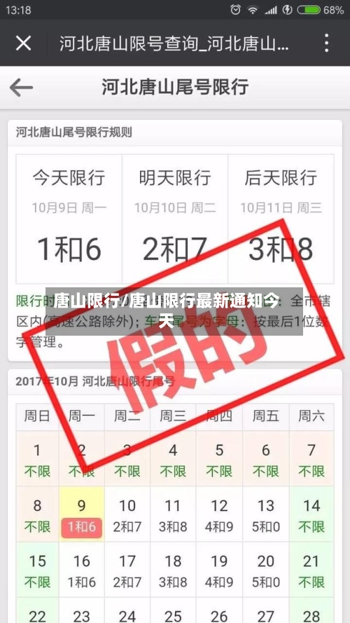 唐山限行/唐山限行最新通知今天-第2张图片