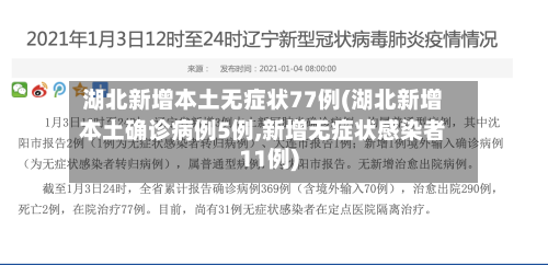湖北新增本土无症状77例(湖北新增本土确诊病例5例,新增无症状感染者11例)-第2张图片
