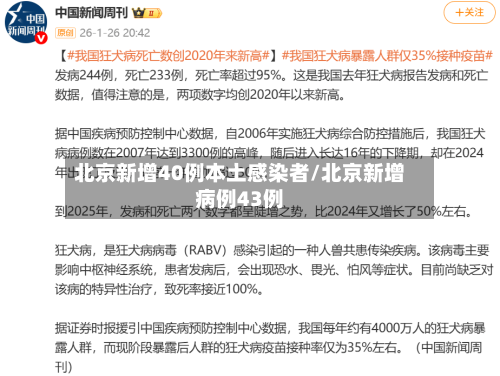 北京新增40例本土感染者/北京新增病例43例