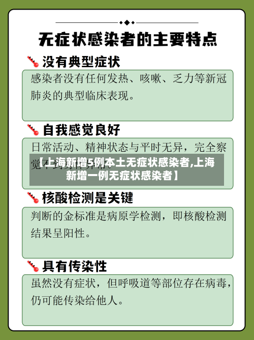 【上海新增5例本土无症状感染者,上海新增一例无症状感染者】