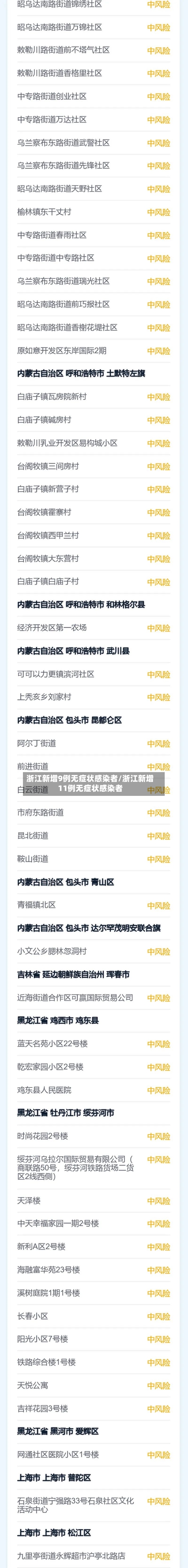 浙江新增9例无症状感染者/浙江新增11例无症状感染者