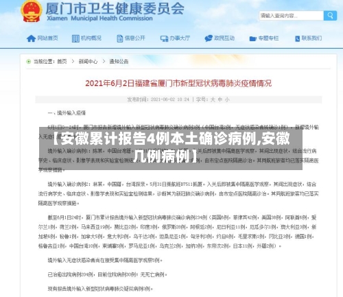 【安徽累计报告4例本土确诊病例,安徽几例病例】