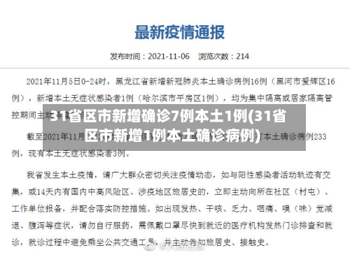 31省区市新增确诊7例本土1例(31省区市新增1例本土确诊病例)-第3张图片