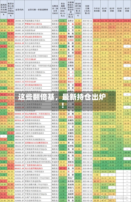 这些翻倍基，最新持仓出炉！-第2张图片