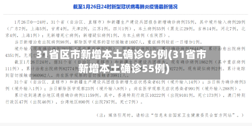 31省区市新增本土确诊65例(31省市新增本土确诊55例)-第2张图片
