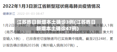 江苏昨日新增本土确诊3例(江苏昨日新增本土确诊47例)-第3张图片