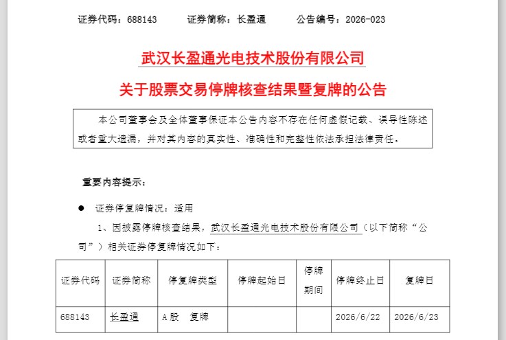 年内大涨300%！长盈通，明起复牌